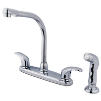 Thumbnail for Kingston Brass KB711LLSP 8-Inch Centerset Kitchen Faucet, Polished Chrome - BNGBath