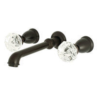 Thumbnail for Kingston Brass KS7125KWL Krystal Onyx Two-Handle Wall Mount Bathroom Faucet, Oil Rubbed Bronze - BNGBath