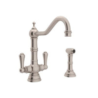 Thumbnail for Perrin & Rowe Edwardian Single Hole Kitchen Faucet with Lever Handles and Sidespray - BNGBath