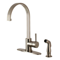 Thumbnail for Gourmetier LS8718DLSP Concord Single-Handle Kitchen Faucet with Side Sprayer, Brushed Nickel - BNGBath