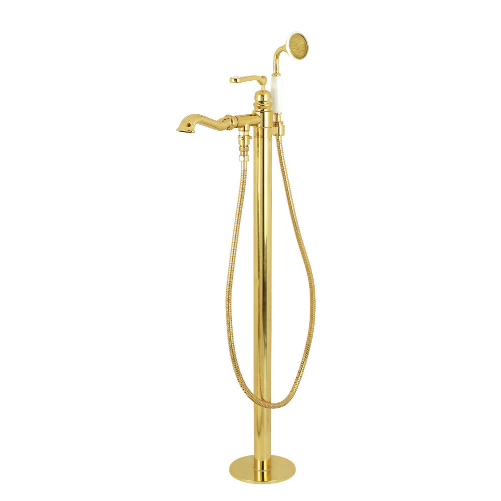 Kingston Brass KS7012RL Royale Freestanding Tub Faucet with Hand Shower, Polished Brass - BNGBath