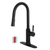 Thumbnail for Gourmetier LS2720DKL Single-Handle Pull-Down Kitchen Faucet, Matte Black - BNGBath