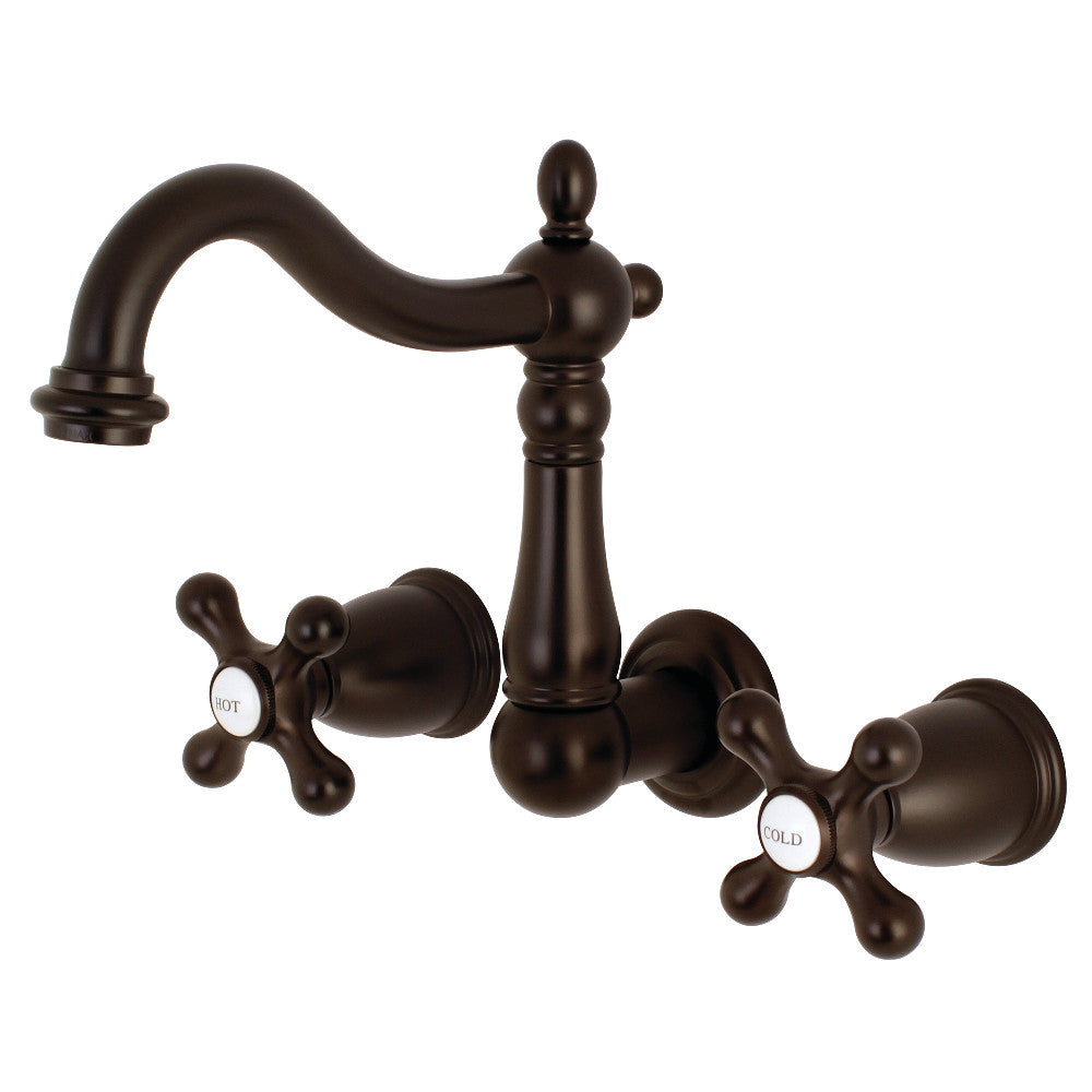 Kingston Brass KS1255AX 8-Inch Center Wall Mount Bathroom Faucet, Oil Rubbed Bronze - BNGBath
