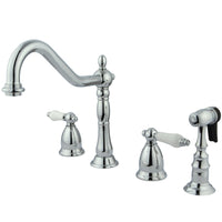 Thumbnail for Kingston Brass KS1791PLBS Widespread Kitchen Faucet, Polished Chrome - BNGBath