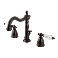 Thumbnail for Kingston Brass KB1975WLL Wilshire Widespread Bathroom Faucet with Plastic Pop-Up, Oil Rubbed Bronze - BNGBath