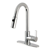 Thumbnail for Gourmetier LS8781CTL Continental Single-Handle Pull-Down Kitchen Faucet, Polished Chrome - BNGBath