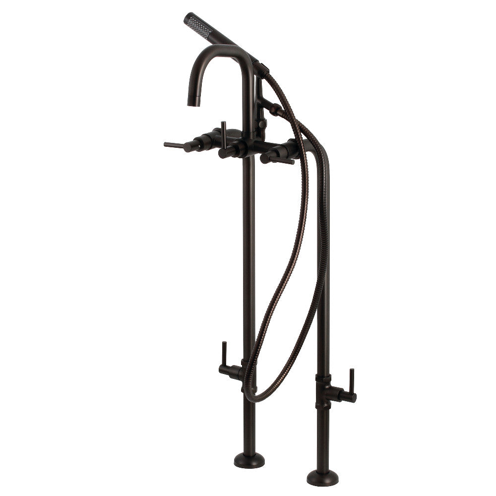 Aqua Vintage CCK8405DL Concord Freestanding Tub Faucet with Supply Line, Stop Valve, Oil Rubbed Bronze - BNGBath