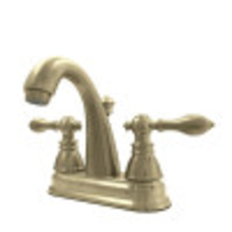 Fauceture FSY5613ACL American Classic 4 in. Centerset Bathroom Faucet with Plastic Pop-Up, Brushed Brass - BNGBath