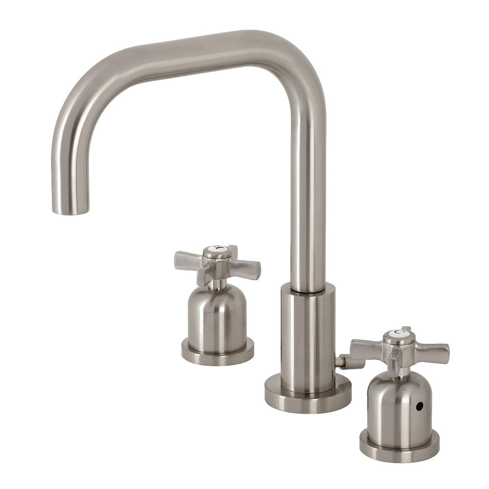 Kingston Brass FSC8938ZX Millennium Widespread Bathroom Faucet with Brass Pop-Up, Brushed Nickel - BNGBath