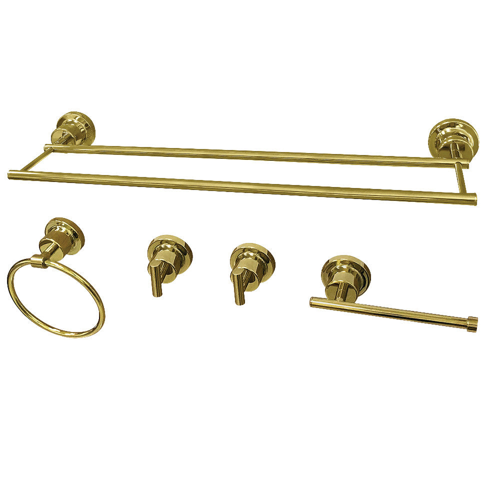 Kingston Brass BAH8213478PB Concord 5-Piece Bathroom Accessory Sets, Polished Brass - BNGBath
