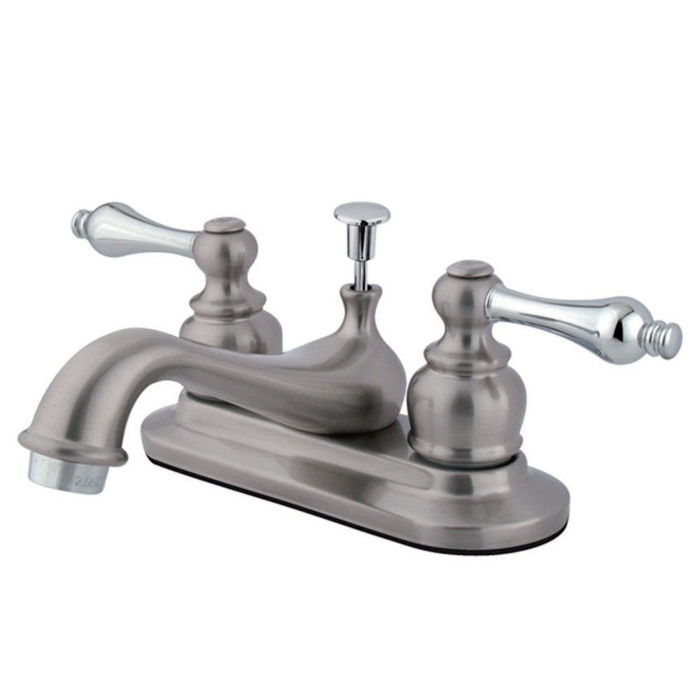 Kingston Brass KB607AL Restoration 4 in. Centerset Bathroom Faucet, Brushed Nickel/Polished Chrome - BNGBath