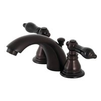 Thumbnail for Kingston Brass KB955AKL Duchess Widespread Bathroom Faucet with Plastic Pop-Up, Oil Rubbed Bronze - BNGBath