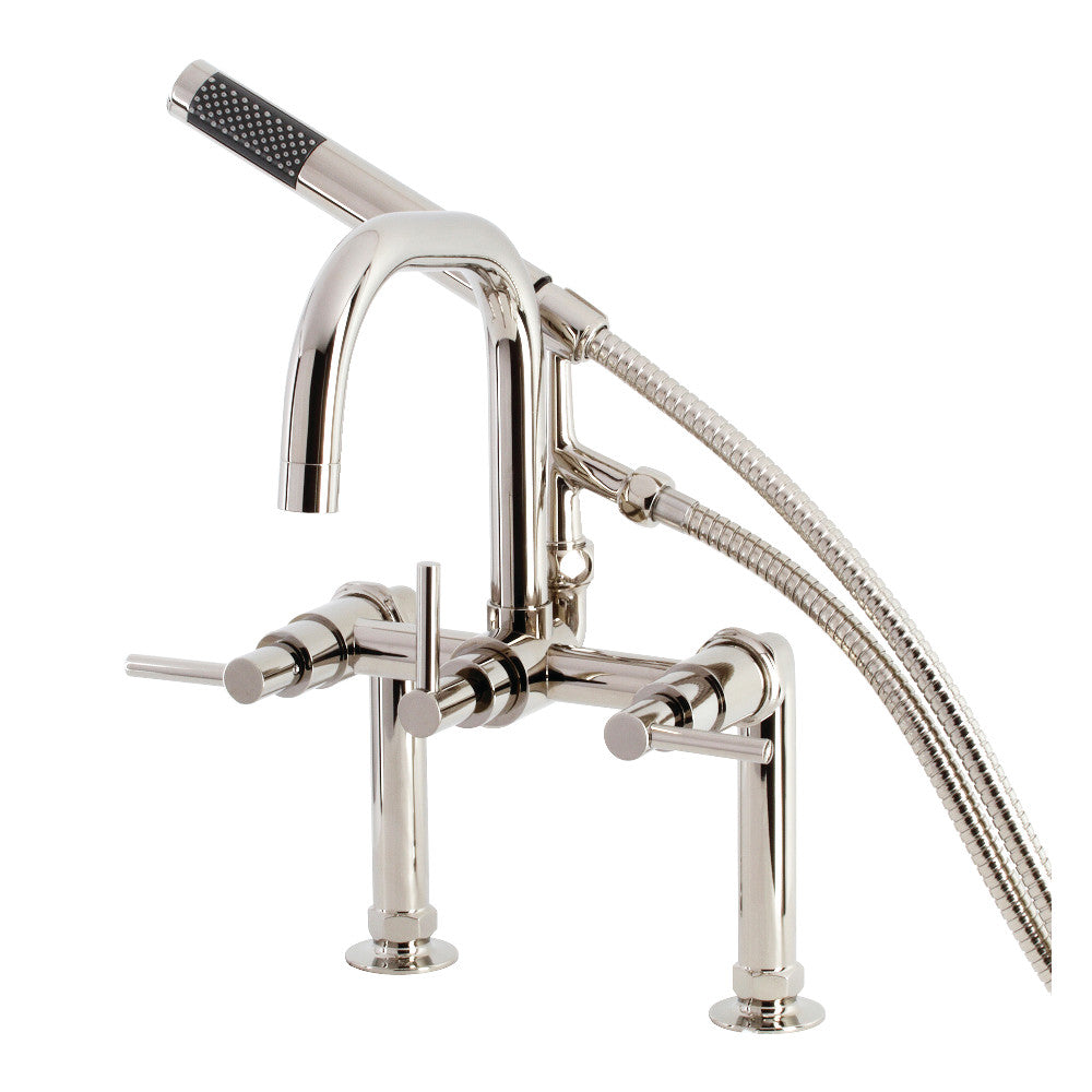 Aqua Vintage AE8406DL Concord Deck Mount Clawfoot Tub Faucet, Polished Nickel - BNGBath