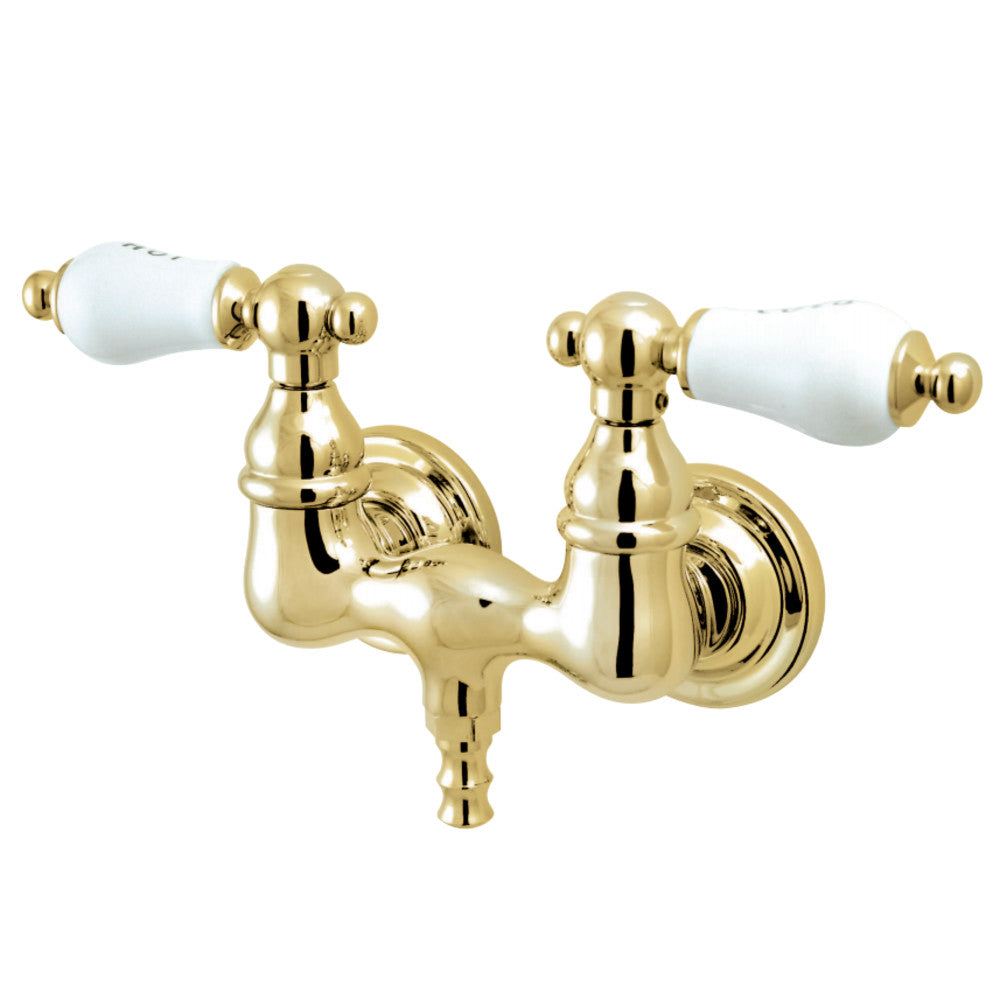 Kingston Brass CC33T2 Vintage 3-3/8-Inch Wall Mount Tub Faucet, Polished Brass - BNGBath