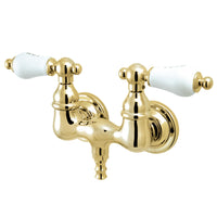 Thumbnail for Kingston Brass CC33T2 Vintage 3-3/8-Inch Wall Mount Tub Faucet, Polished Brass - BNGBath