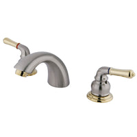 Thumbnail for Kingston Brass KB959LP Mini-Widespread Bathroom Faucet, Brushed Nickel/Polished Brass - BNGBath