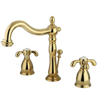 Thumbnail for Kingston Brass KB1972TX French Country Widespread Bathroom Faucet with Brass Pop-Up, Polished Brass - BNGBath