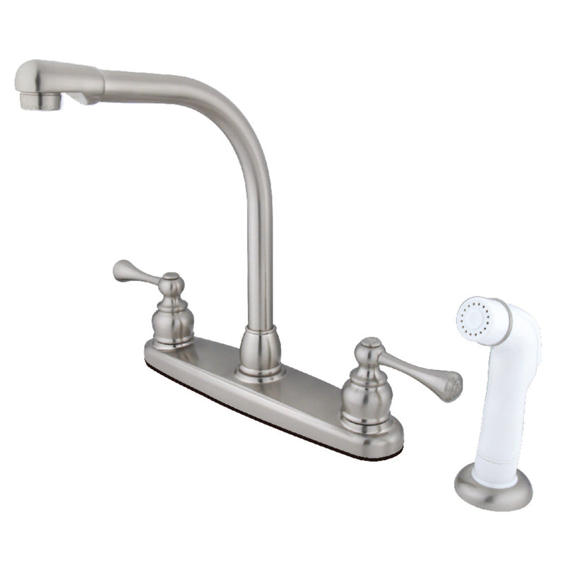 Kingston Brass KB718BL 8-Inch Centerset Kitchen Faucet, Brushed Nickel - BNGBath