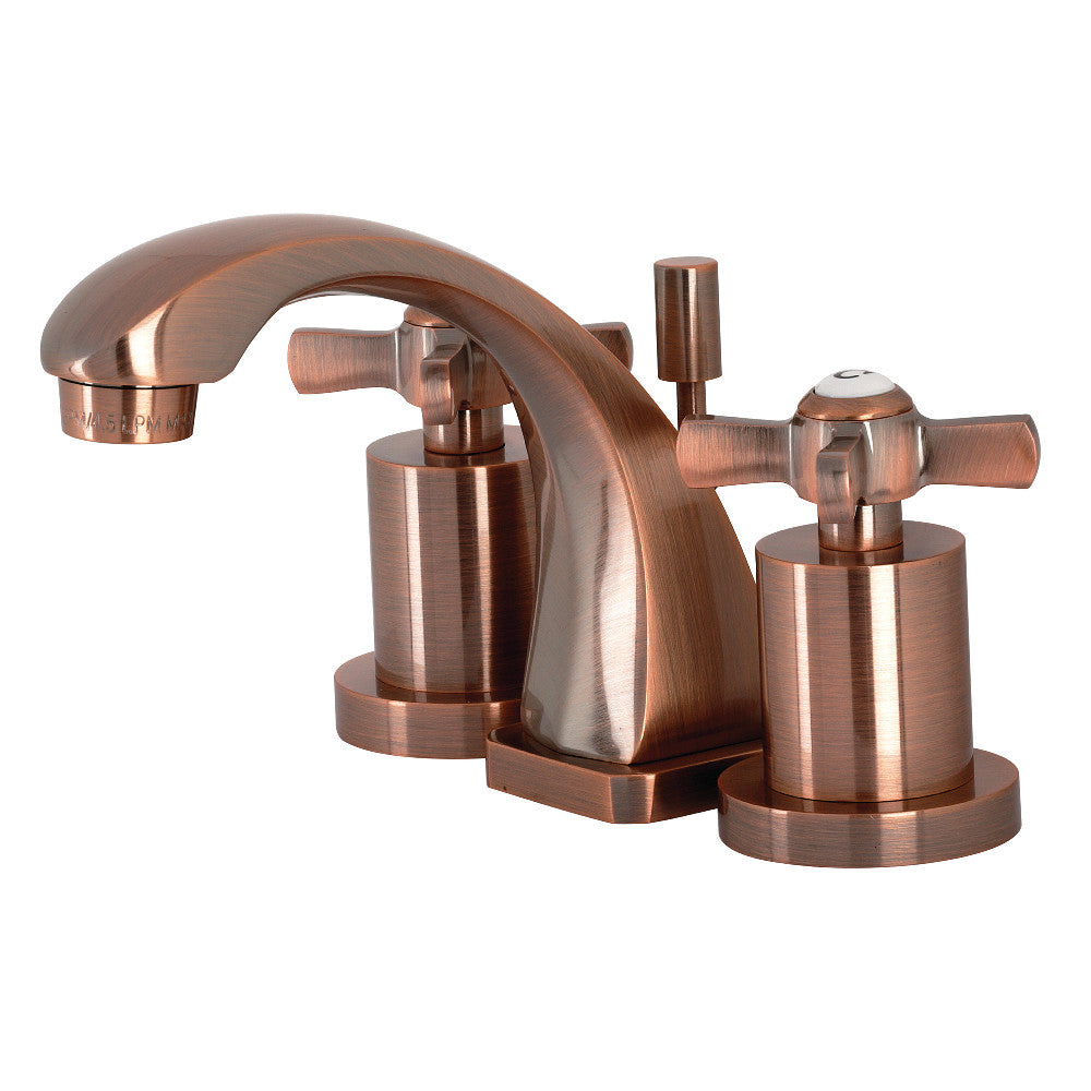 Kingston Brass KS494ZXAC Millennium 8 in. Widespread Bathroom Faucet, Antique Copper - BNGBath