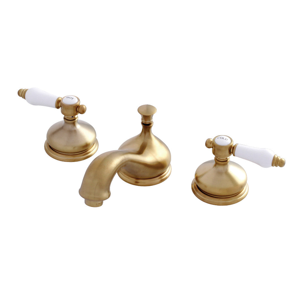 Kingston Brass KS1167BPL 8 in. Widespread Bathroom Faucet, Brushed Brass - BNGBath