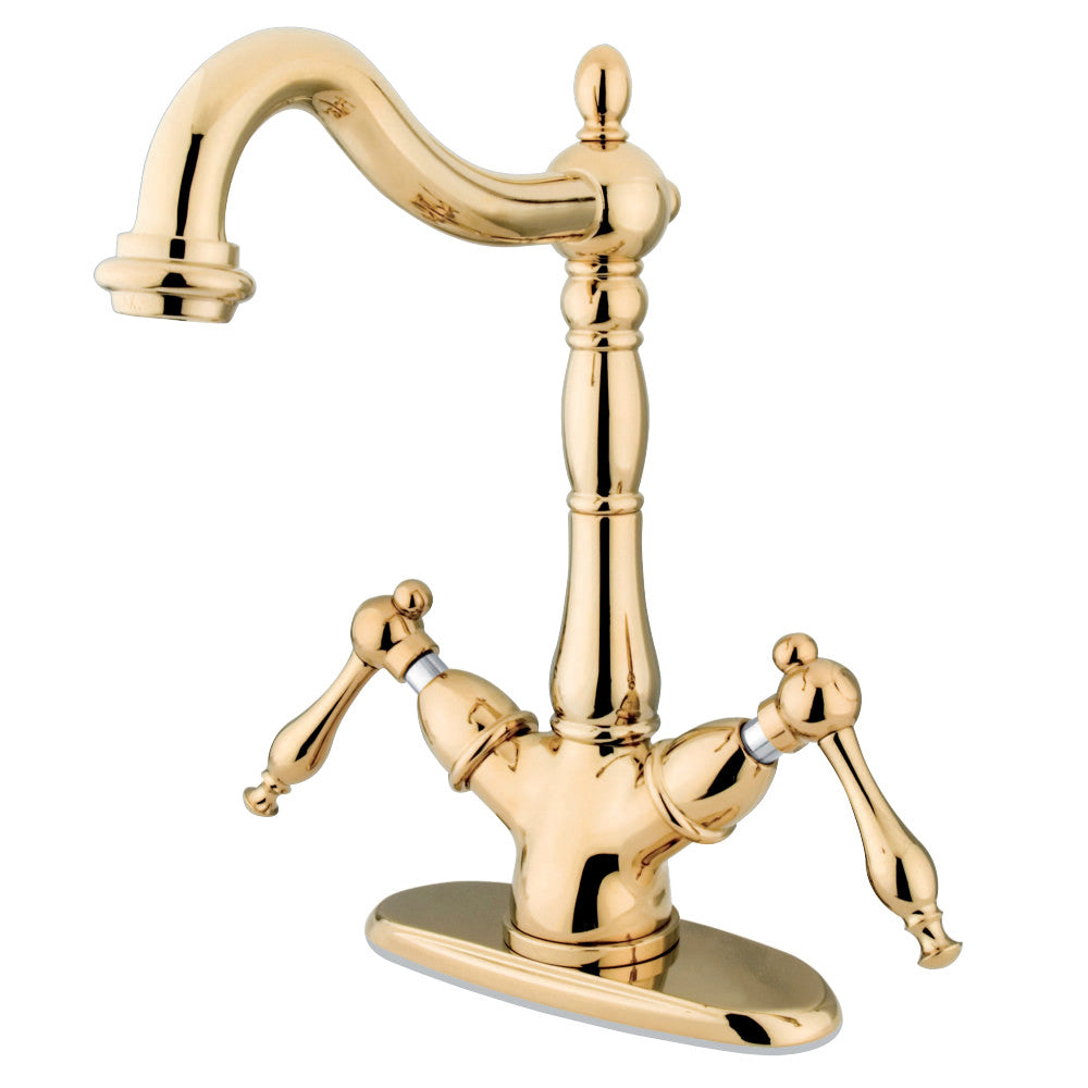 Kingston Brass KS1492NL Vessel Sink Faucet, Polished Brass - BNGBath