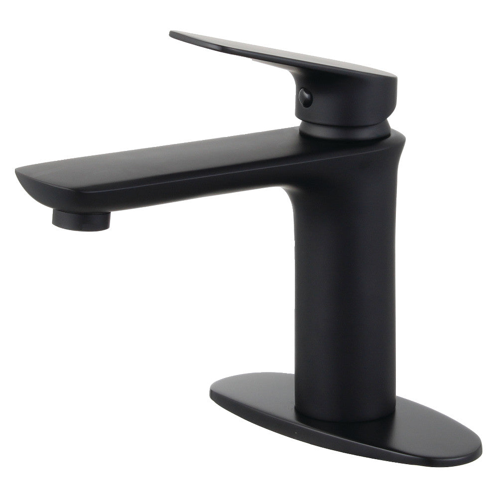 Fauceture LS4200CXL Frankfurt Single-Handle Bathroom Faucet with Deck Plate and Drain, Matte Black - BNGBath