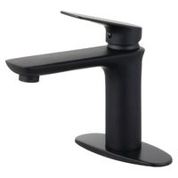 Thumbnail for Fauceture LS4200CXL Frankfurt Single-Handle Bathroom Faucet with Deck Plate and Drain, Matte Black - BNGBath
