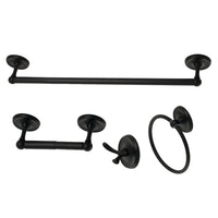 Thumbnail for Kingston Brass BAK312478MB Victorian 4-Piece Bathroom Accessory Set, Matte Black - BNGBath