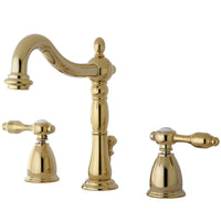 Thumbnail for Kingston Brass KB1972TAL Tudor Widespread Bathroom Faucet with Brass Pop-Up, Polished Brass - BNGBath