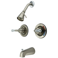 Thumbnail for Kingston Brass KB677 Tub and Shower Faucet, Brushed Nickel/Polished Chrome - BNGBath