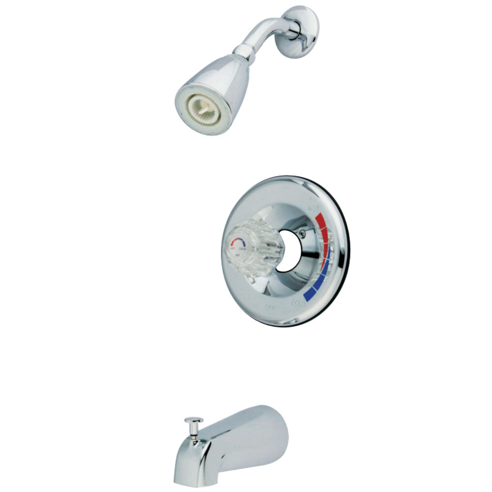 Kingston Brass GKB681T Water Saving Chatham Tub and Shower Faucet Trim only with Single Acrylic Handle, Polished Chrome - BNGBath