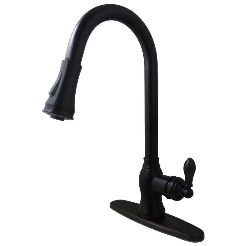 Gourmetier GSY7775ACL American Classic Single-Handle Pull-Down Sprayer Kitchen Faucet, Oil Rubbed Bronze - BNGBath
