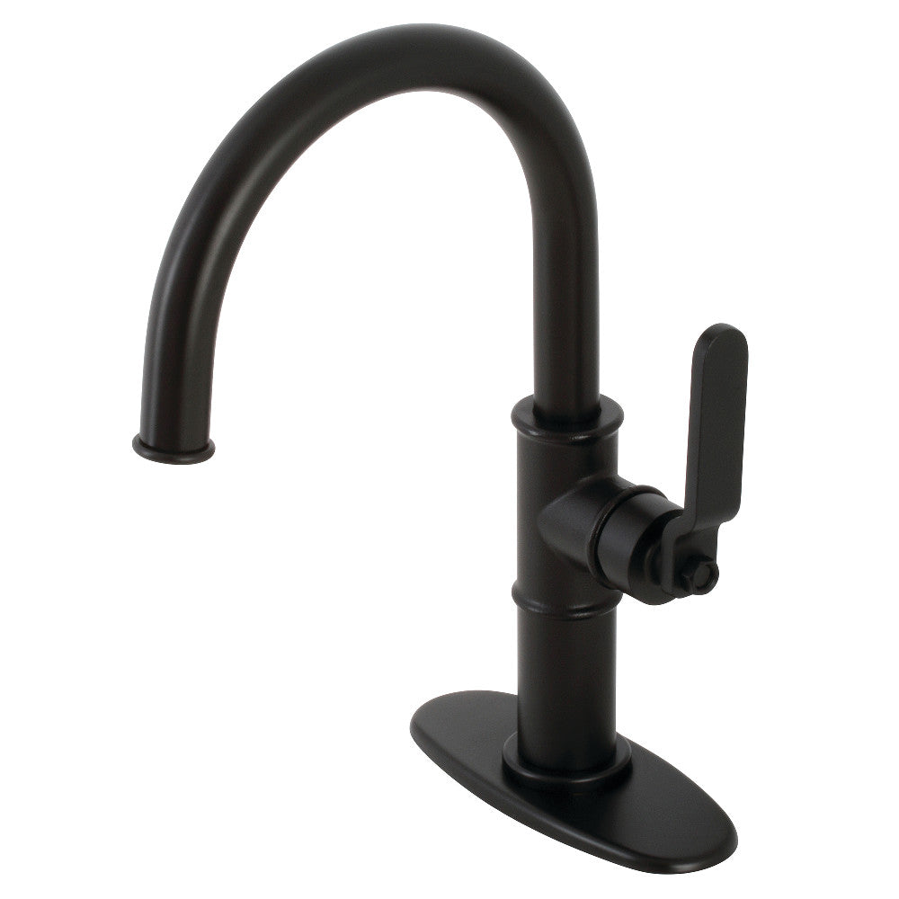 Kingston Brass KSD2230KL Whitaker Single-Handle Bathroom Faucet with Push Pop-Up, Matte Black - BNGBath