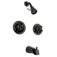Thumbnail for Kingston Brass NB660AX Water Onyx Pressure Balanced Tub & Shower Faucet, Black Stainless Steel - BNGBath