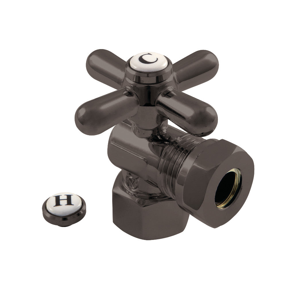 Kingston Brass CC44105X 1/2" FIP X 1/2" or 7/16" Slip Joint Angle Stop Valve, Oil Rubbed Bronze - BNGBath