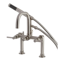 Thumbnail for Aqua Vintage AE8408DL Concord Deck Mount Clawfoot Tub Faucet, Brushed Nickel - BNGBath