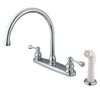 Thumbnail for Kingston Brass KB721BL 8-Inch Centerset Kitchen Faucet, Polished Chrome - BNGBath