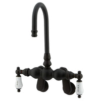 Thumbnail for Kingston Brass CC85T5 Vintage Adjustable Center Wall Mount Tub Faucet, Oil Rubbed Bronze - BNGBath
