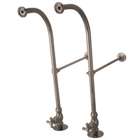 Thumbnail for Kingston Brass CC458MX Rigid Freestand Supplies with Stops, Brushed Nickel - BNGBath