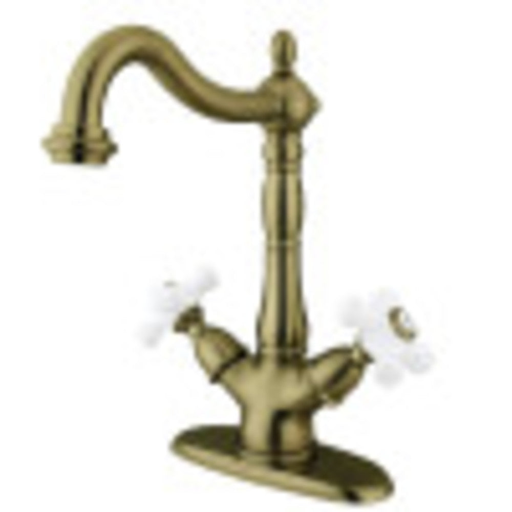 Kingston Brass KS1493PX Vessel Sink Faucet, Antique Brass - BNGBath