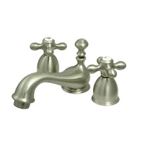 Thumbnail for Kingston Brass KS3958AX Restoration Mini-Widespread Bathroom Faucet, Brushed Nickel - BNGBath