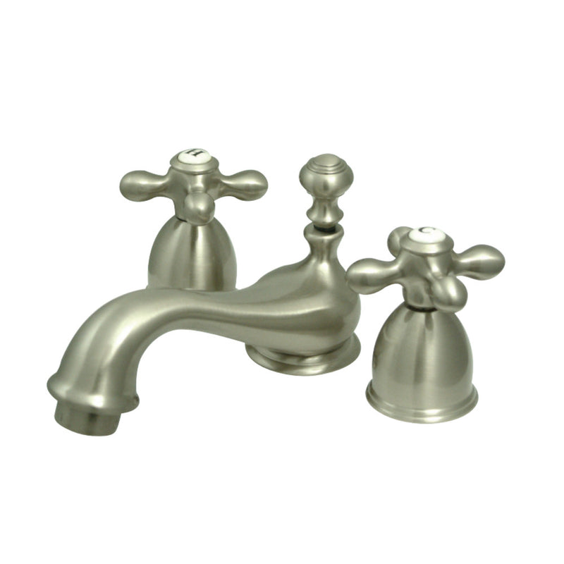 Kingston Brass KS3958AX Restoration Mini-Widespread Bathroom Faucet, Brushed Nickel - BNGBath