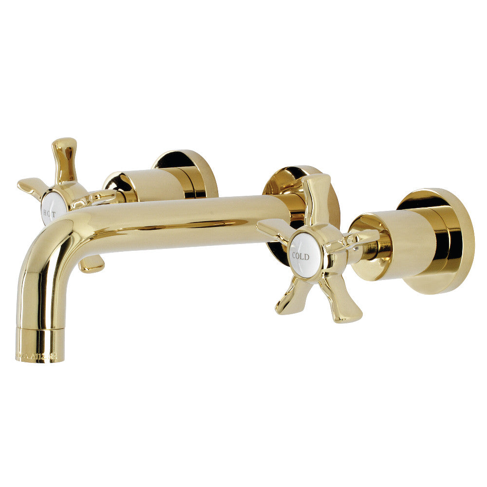 Kingston Brass KS8122NX Hamilton Two-Handle Wall Mount Bathroom Faucet, Polished Brass - BNGBath