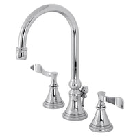 Thumbnail for Kingston Brass KS2981CFL Century Widespread Bathroom Faucet with Brass Pop-Up, Polished Chrome - BNGBath