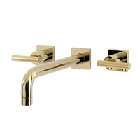 Thumbnail for Kingston Brass KS6022CML Manhattan Wall Mount Tub Faucet, Polished Brass - BNGBath
