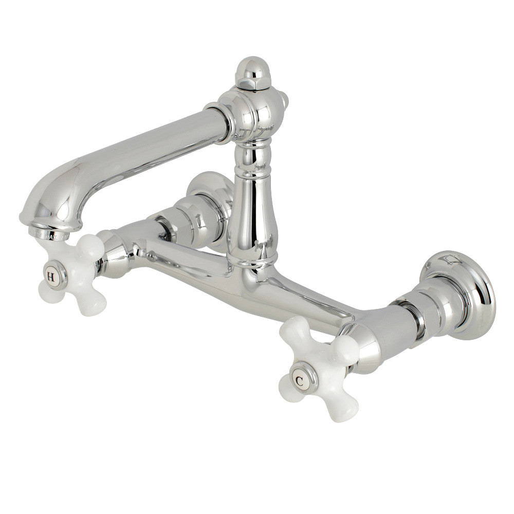 Kingston Brass KS7241PX Wall Mount Bathroom Faucet, Polished Chrome - BNGBath