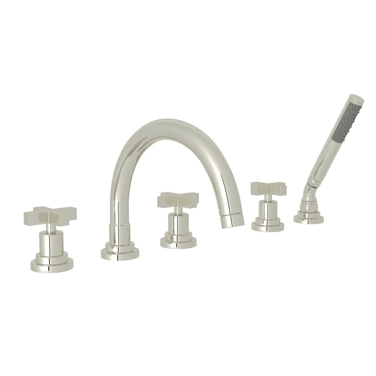 ROHL Lombardia 5-Hole Deck Mount Tub Filler with C-Spout - BNGBath