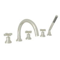 Thumbnail for ROHL Lombardia 5-Hole Deck Mount Tub Filler with C-Spout - BNGBath