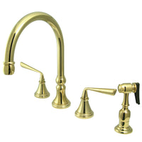 Thumbnail for Kingston Brass KS2792ZLBS Widespread Kitchen Faucet, Polished Brass - BNGBath