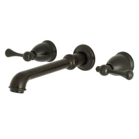 Thumbnail for Kingston Brass KS7125BL Two-Handle Wall Mount Bathroom Faucet, Oil Rubbed Bronze - BNGBath